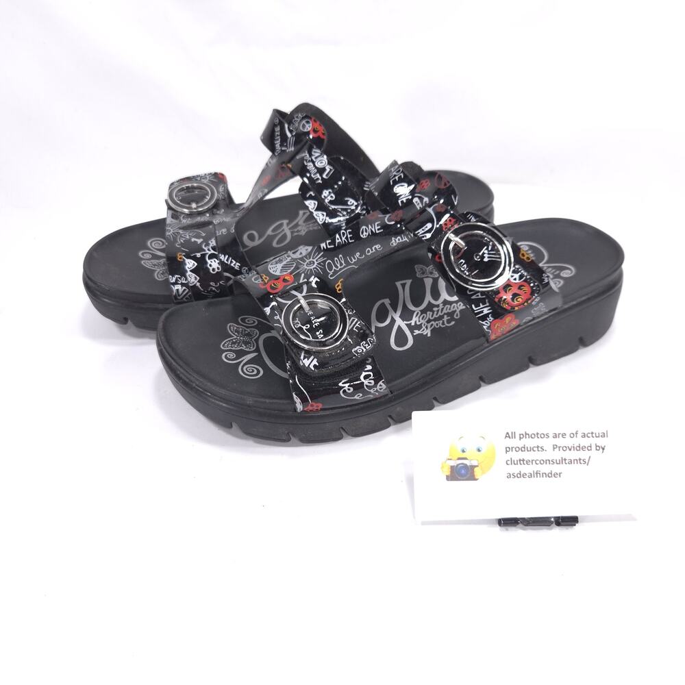 Alegria By PG Lite Heritage Sport Sandal Casual Womens Size 8.5 38 VIT-311 Black